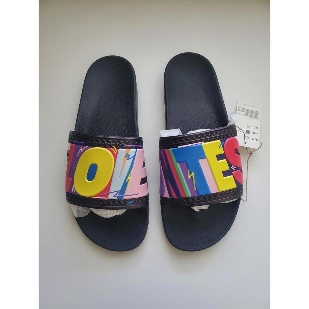 Adidas Men's Adilette Pride Slides X Kris Andrew Color Black / White Size 12